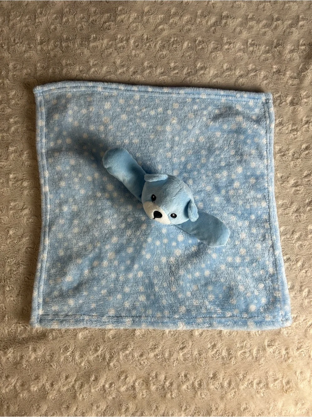 Activities by Baby Mode Blue Teddy Bear Lovey Security Blanket White Stars Plush
